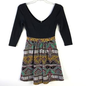 Maeve Anthropologie Fit Flare Mini Dress VNeck